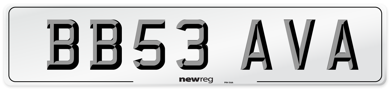 BB53 AVA Number Plate from New Reg